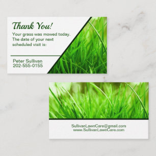 Lawn Care Grass Mowing Appointment Business Card