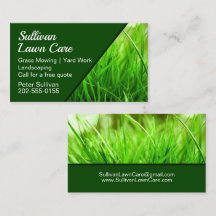 Lawn Care Grass Mowing Business Card