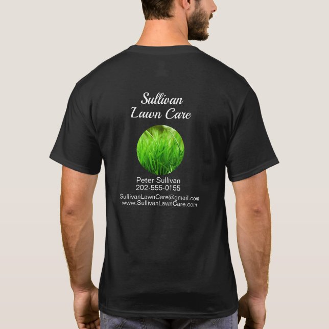 Lawn Care Grass Mowing Business T-Shirt (Back)