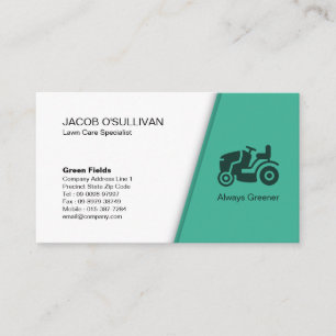 Lawn Care Grass Mowing Gardener Landscape Business Card