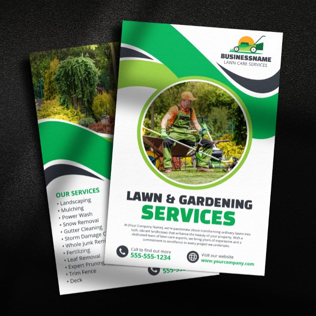 Lawn Care Grass Mowing Mulching Yard Landscaping Flyer (Creator Uploaded)