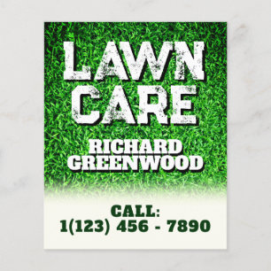 Lawn care grass texture cover flyer