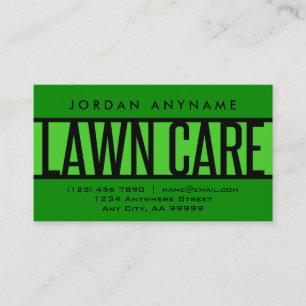 Lawn Care Green Business Card