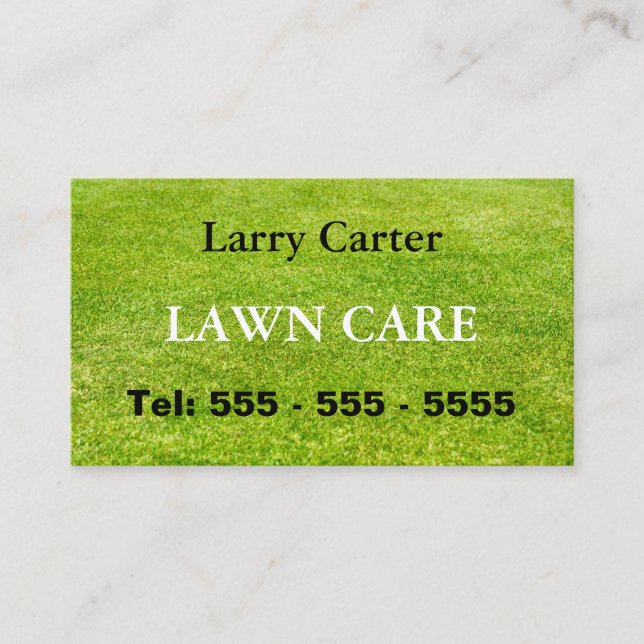 Lawn Care Green Grass Gardening Business Card (Front)