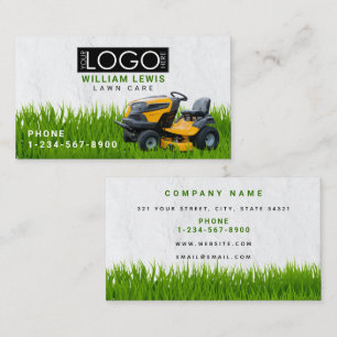 Lawn Care Landscape Grass Mowing Business Logo Business Card