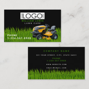 Lawn Care Landscape Grass Mowing Business Logo Card