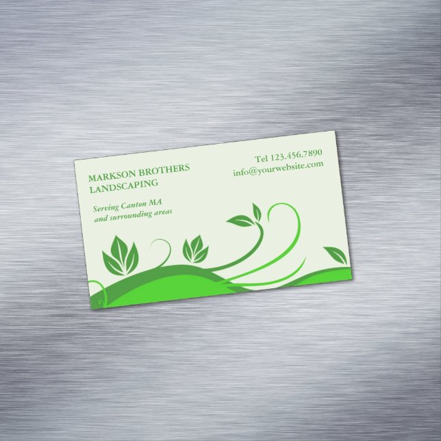 Lawn Care Landscaper Magnetic Business Card (In Situ)