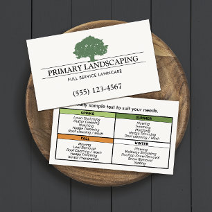 Lawn Care Landscaper Tree Service Business Card