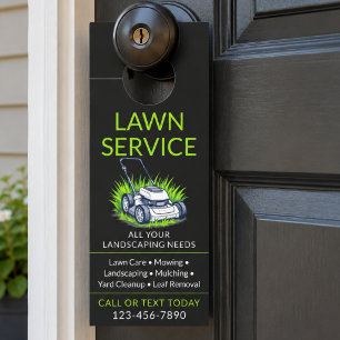 Lawn Care Landscaping Door Hanger