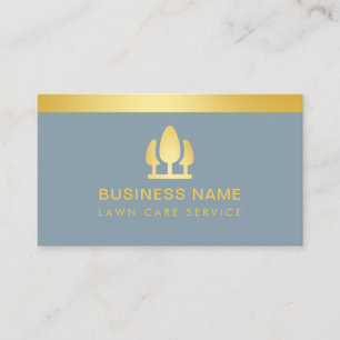 Lawn Care Landscaping Dusty Blue Business Card
