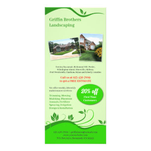 Lawn Care Landscaping Flyer Rack Card