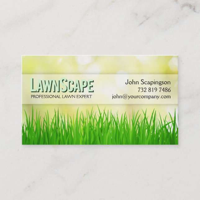 Lawn Care Landscaping Gardener Business Card (Front)