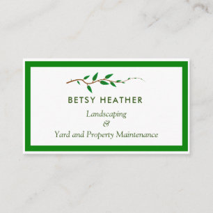 Lawn Care Landscaping Gardening Yard Maintenance  Business Card