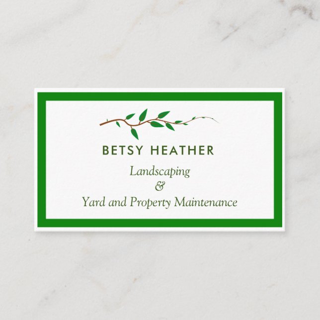 Lawn Care Landscaping Gardening Yard Maintenance  Business Card (Front)