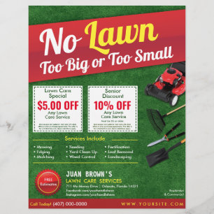 Lawn Care Landscaping Grass Cutting Flyer 8.5 x 11