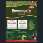 Lawn Care Landscaping Grass Cutting Flyer 8.5 x 11<br><div class="desc">Promote your lawn care landscaping grass cutting services business by customising this this full page (8.5" x 11") flyer template design. Add your logo for more effective branding. Customise the coupon offers on flyer to attract potential clients. Great for Every Door Direct Mail (EDDM) mailing services when purchasing 16pt or...</div>