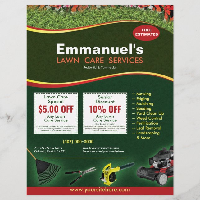 Lawn Care Landscaping Grass Cutting Flyer 8.5 x 11 (Front)