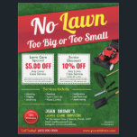 Lawn Care Landscaping Grass Cutting Template Flyer<br><div class="desc">Promote your lawn care landscaping grass cutting services business by customizing this this full page (8.5" x 11") flyer template design. Add your logo for more effective branding. Customize the coupon offers on flyer to attract potential clients. Great for mailing out .</div>