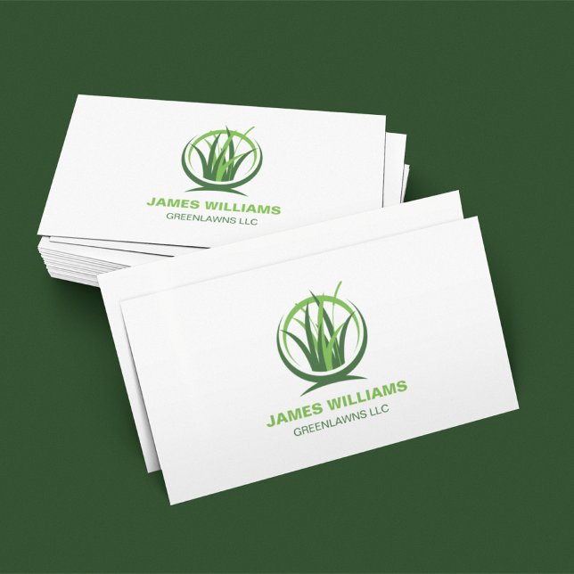 Lawn Care Landscaping Grass QR Code Business Card (Creator Uploaded)