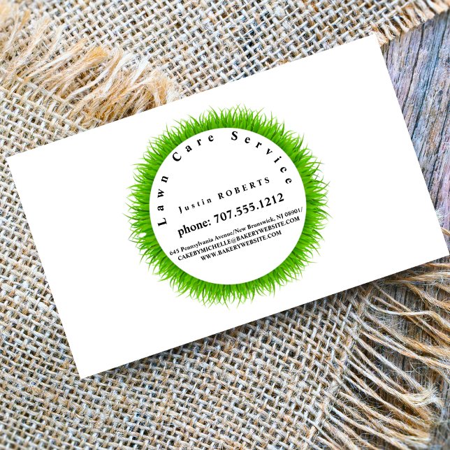 Lawn Care Landscaping  green Grass Service design Business Card (Creator Uploaded)