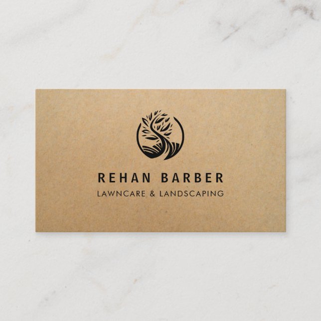 Lawn Care Landscaping kraft Business Card (Front)