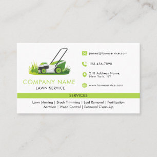 Lawn Care Landscaping Modern Professional Services Business Card