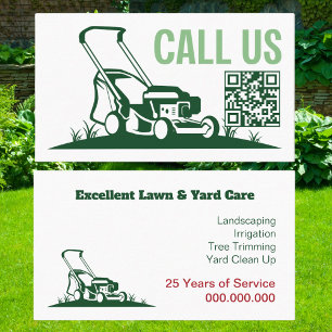 Lawn Care Landscaping Mowing  Business Card