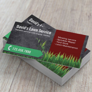 Lawn Care Landscaping Mowing Gardening Business Card