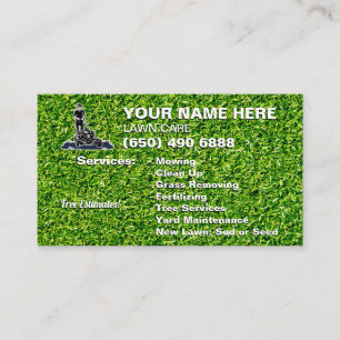 Lawn Care Landscaping Mowing Grass Cutting Trimmin Business Card