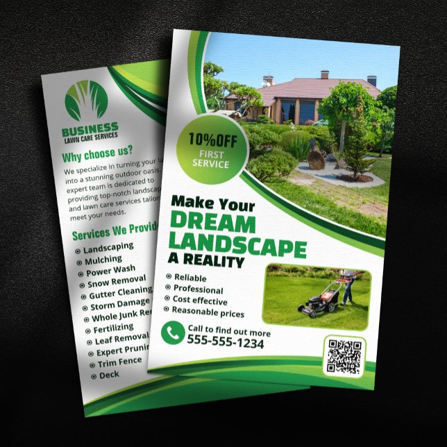 Lawn Care Landscaping Mowing Grass Tree Service Flyer (Creator Uploaded)