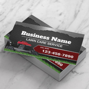 Lawn Care Landscaping Mowing Professional Metal Business Card