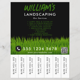 Lawn Care Landscaping Mowing Tear Off Strips Flyer