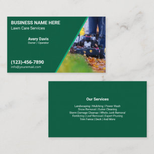 Lawn Care Landscaping Mowing Yard Work Grass Business Card