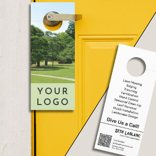Lawn Care & Landscaping Photo QR Code Marketing Door Hanger