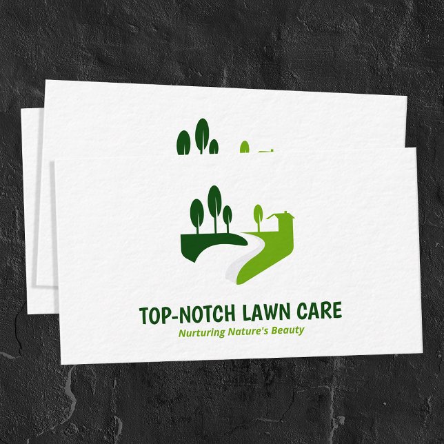 Lawn Care Landscaping Premium Thick Business Card (Lawn Care Landscaping Premium Business Cards)