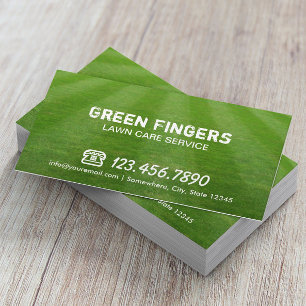 Lawn Care & Landscaping Professional Green Field Business Card