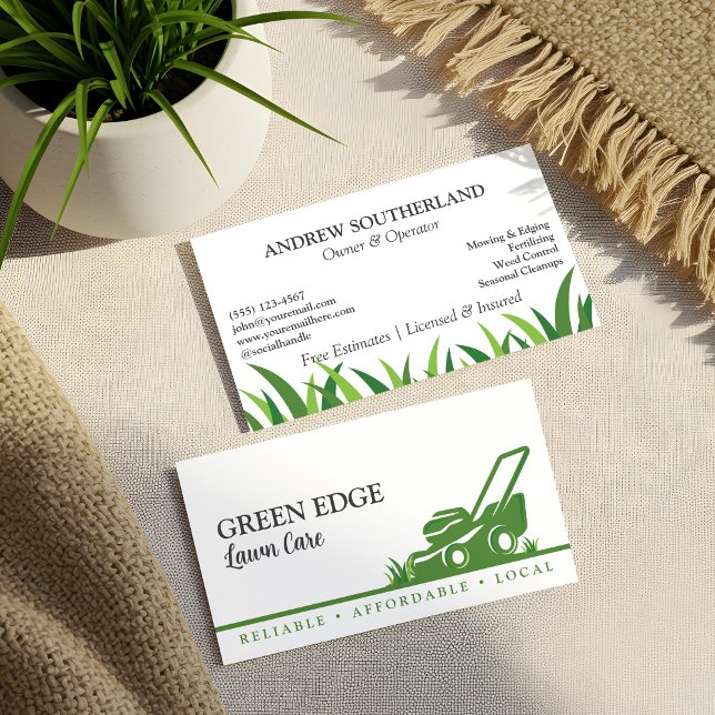 Lawn Care Landscaping Professional Lawn Mower Business Card (Lawn Care Landscaping Professional Lawn Mower Business Card)