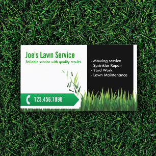 Lawn Care Landscaping Professional Mowing Business Card