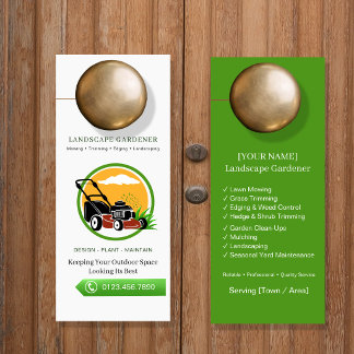 Lawn Care Landscaping Professional Mowing Business Door Hanger