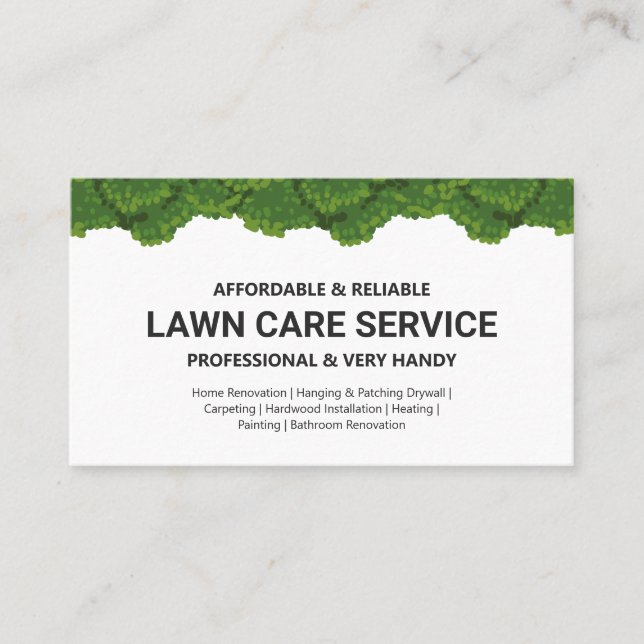 Lawn Care & Landscaping Professional Service Business Card (Front)