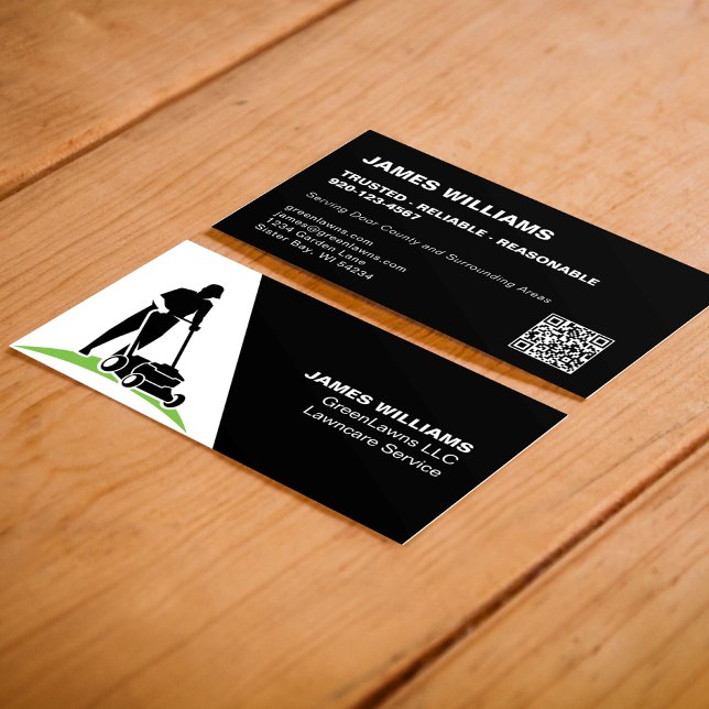 Lawn Care Landscaping QR Code Business Card (Creator Uploaded)