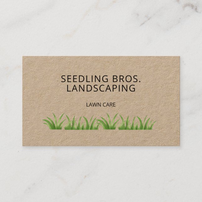 Lawn Care Landscaping QR Code Business Card (Front)