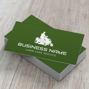 Lawn Care & Landscaping Riding Mower Plain Green Business Card