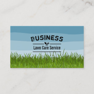 Lawn Care & Landscaping Service Blue Shades Business Card