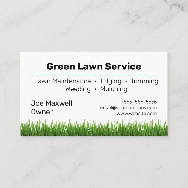 Lawn Care Landscaping Service Business Card (Front)