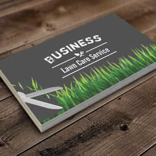 Lawn Care & Landscaping Service Dark Grey Business Card
