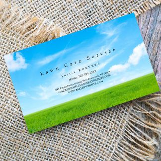 Lawn Care Landscaping Service Grass Field green Business Card
