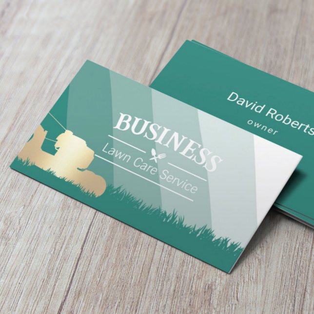 Lawn Care & Landscaping Service Green Shades Business Card (Creator Uploaded)