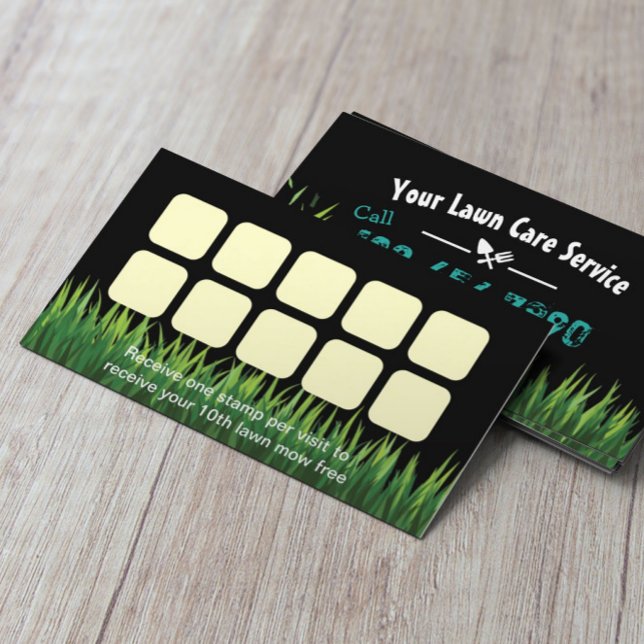 Lawn Care & Landscaping Service Loyalty Punch Card (Creator Uploaded)
