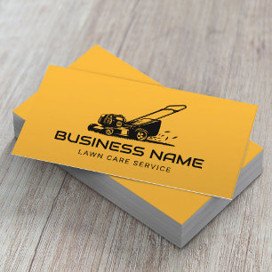Lawn Care & Landscaping Service Plain Gold Business Card